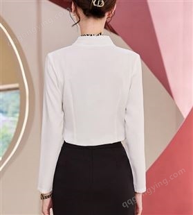 法式V领高级时尚感职业白衬衫气质型女神范2023早春洋气雪纺上衣