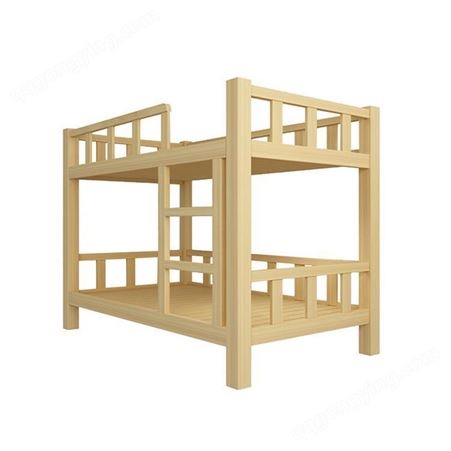 蒙诚 儿童双层床 多功能床 承重力好结构稳定加高护栏原木无漆