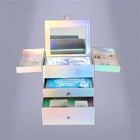 鑫朗原厂定制提供 专色印刷双层抽屉彩妆礼盒包装