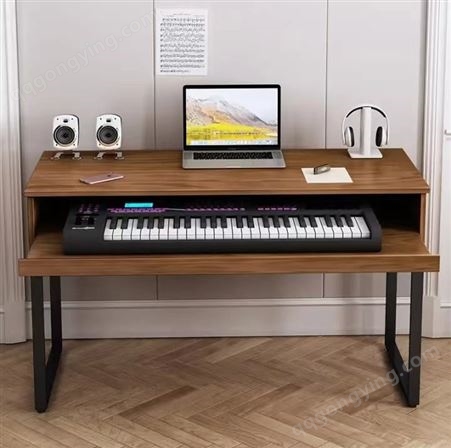 实木琴桌编曲工作台音乐制作录音棚桌midi键盘桌音频工作台电钢桌