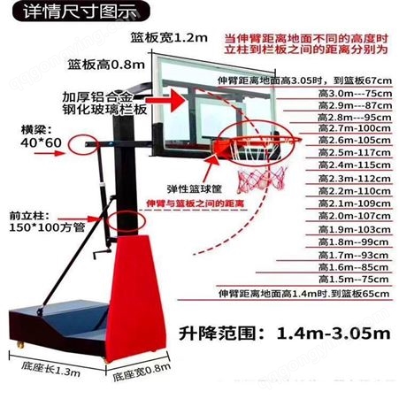 泰昌 箱体篮球架 可移动液压家用篮球架 海燕式篮球架