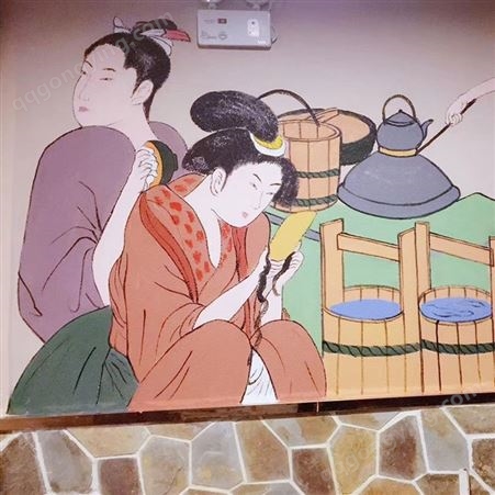 艺彩 火锅店咖啡馆饭店墙体彩绘 专业手工墙绘公司