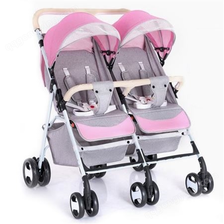 代发轻便双胞胎婴儿推车高景观可坐可躺可拆分折叠双人儿童手推车