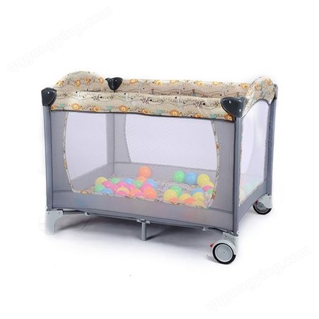 跨境可折叠可移动婴儿床多功能便携游戏床尿布台收纳宝宝bb儿童床