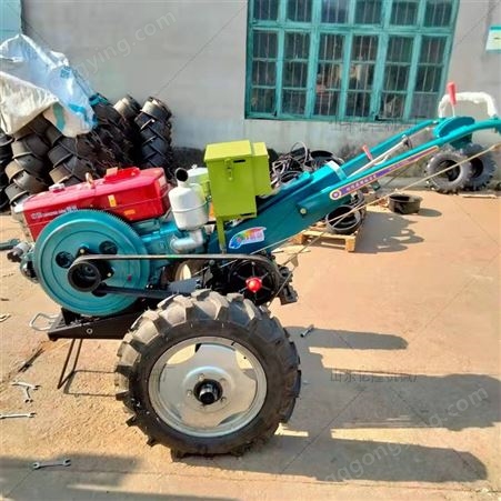 果园10马力柴油拖拉机 带座手扶旋耕机 开沟施肥回填机