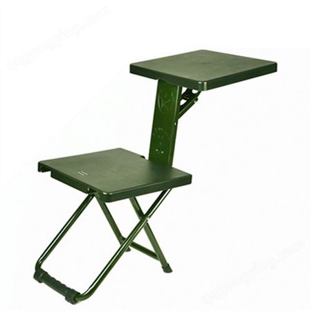 户外单人作业训练桌椅 野外多功能折叠椅户外吹塑便携写字椅