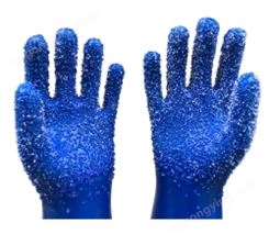 蓝色颗粒手套