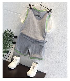 男童夏装套装时髦洋气童装2022新款帅宝宝篮球服儿童