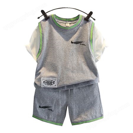 男童夏装套装时髦洋气童装2022新款帅宝宝篮球服儿童