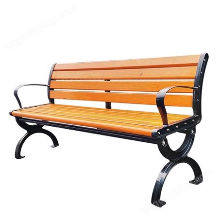 公园椅户外铁艺靠背长椅子休闲长凳子防腐木塑木室外庭院广场实木