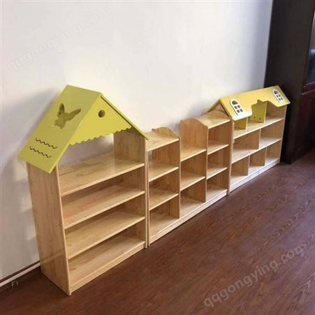 定做柳州幼儿园樟子松木儿童玩具柜书包柜配套家具