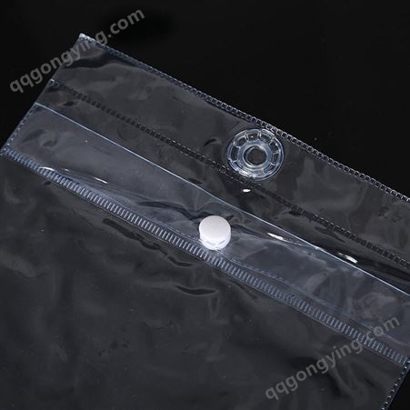 定制pvc拉链袋 透明扁平纽扣袋 塑料EVA化妆品包装收纳袋生产