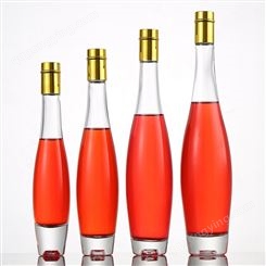 鸿皓 透明玻璃瓶生产厂 蒙砂密封葡萄酒果酒瓶空瓶