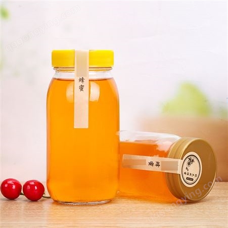 鸿皓 带盖分装瓶可印字 玻璃瓶 厨房蜂蜜瓶子储物罐 1斤2斤装