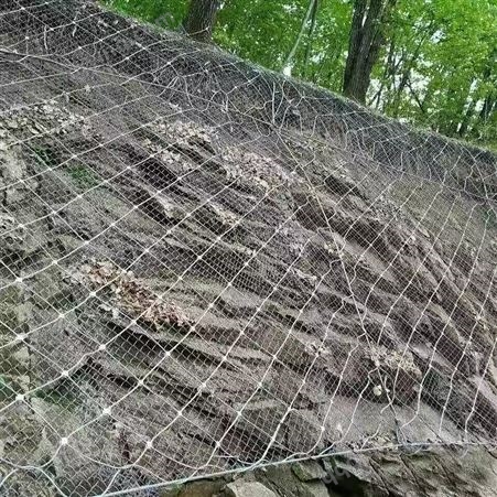 华瑞山坡挂网 高山峡谷主动山体斜坡拦石网 内网采用低碳钢丝编织网