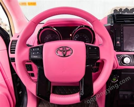鹏城汽车改装丰田霸道改装内饰粉色改装电动座椅定制方案