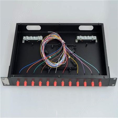 机架式12芯光纤终端盒 SC/FC尾纤光缆终端盒批量供应（可选满配）