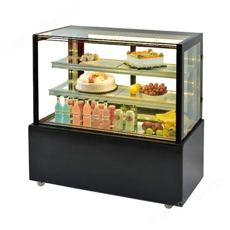 创利商用蛋糕冷藏展示柜 奶茶面包水果保鲜柜 弧形前后开门立式冰柜