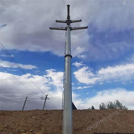 输变电35KV双回路直线多边型电力钢管杆基础打桩铁塔