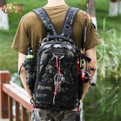 新款单肩背路亚包斜挎多功能腰包双肩包钓鱼竿包专用背包大号装备